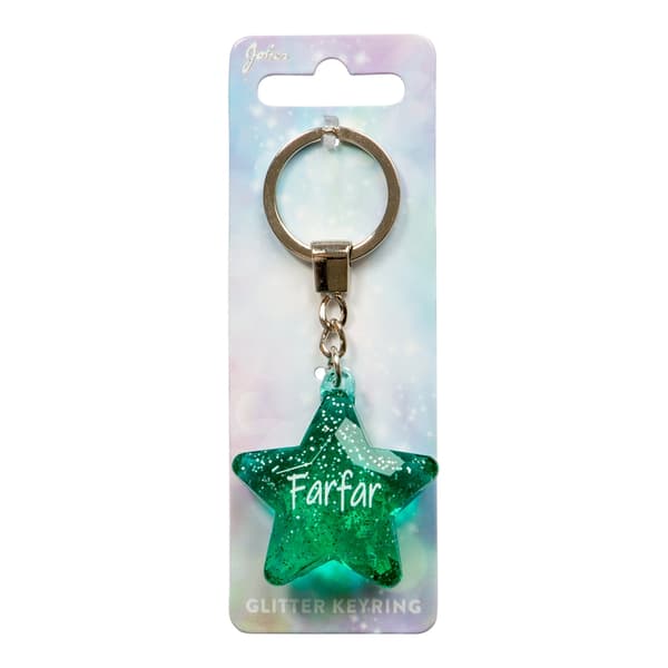 Nøglering Glitter Star Farfar