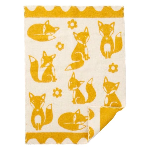 Barnfilt Fox Saffran, Ull - Klippan