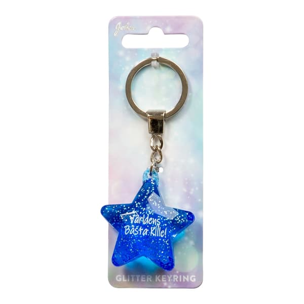Nyckelring Glitter Star Världens Bästa