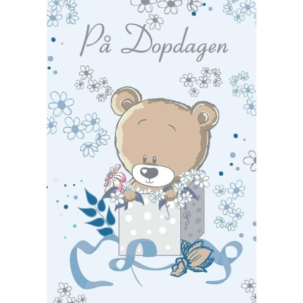 Dåbskort Teddybjørn - Spar