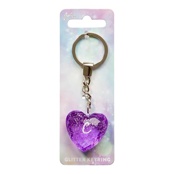 Nøglering Glitter Heart C