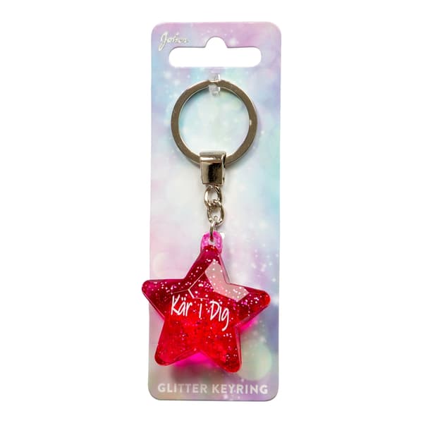 Nyckelring Glitter Star Kär I Dig