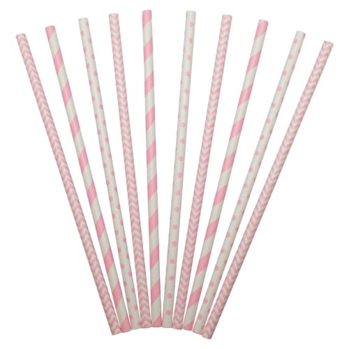 Pappersugrör Pink Mix 24-Pack