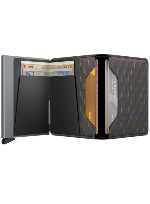 Pieni RFID-lompakko Secrid Slimwallet Optical - harmaa / keltainen