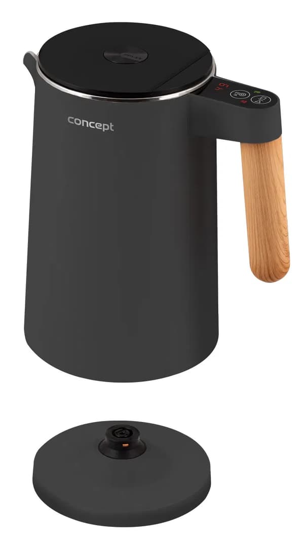 Trådløs elkedel i rustfrit stål CONCEPT DOUBLE WALL MØRKEGRÅ 1,5 l