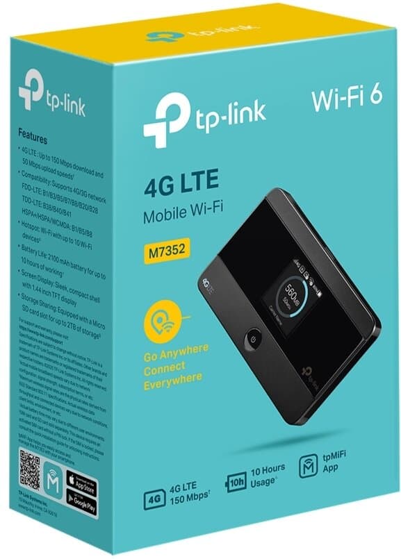 Router TP-LINK M7352 2.4 GHz, SIM-kortplats