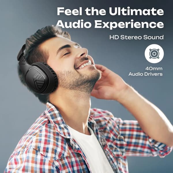 PowerLocus P7 Sorte Trådløse On-Ear Hovedtelefoner Bluetooth 5.3 Sort