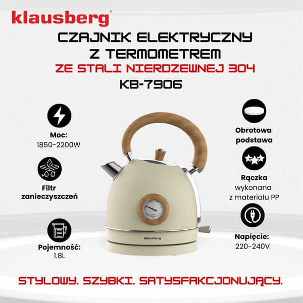 Vedenkeitin KLAUSBERG KB-7906 Beige