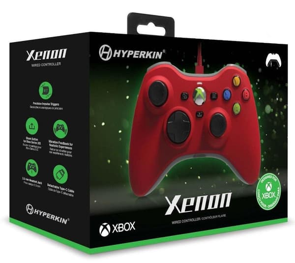 Hyperkin Xenon-kontroll för Xbox, PC - trådbunden - röd