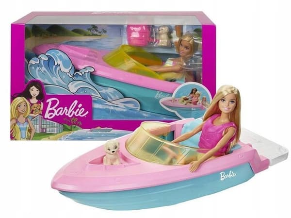 Barbie docka motorbåt och docka GRG30