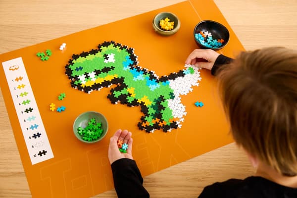 PLUS-PLUS plastikklodser Puslespil efter nummer T-rex 014-4334