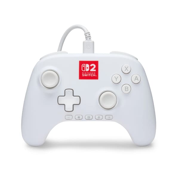PowerA Advantage Wired Controller Lumectra White -ohjain Nintendo Switch 2:lle, langallinen
