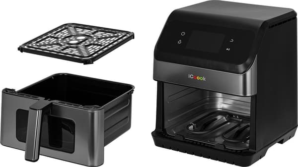 Airfryer ICOOOK MFR-IC-01 Sort 6.5l Wifi 15 automatiske programmer