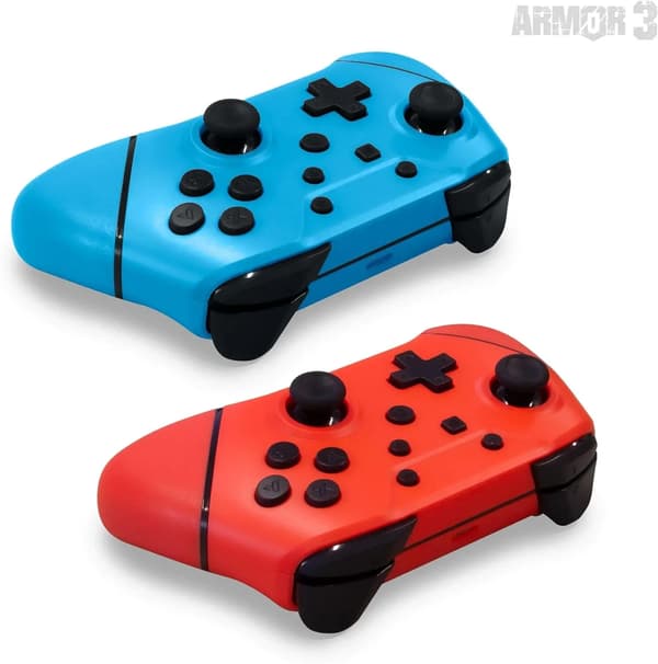 Armor3 NuChamp trådløs gamecontroller 2-pak til Nintendo Switch trådløs blå/rød 2 stk.