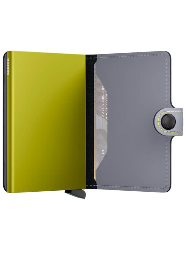 Kompakt RFID Secrid Miniwallet Matte - grå / lime