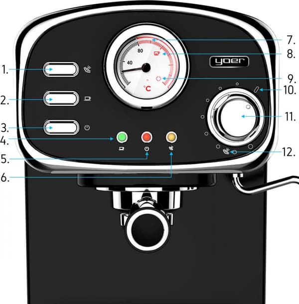 Espressomaskin YOER BLACKline Breve EM01BK