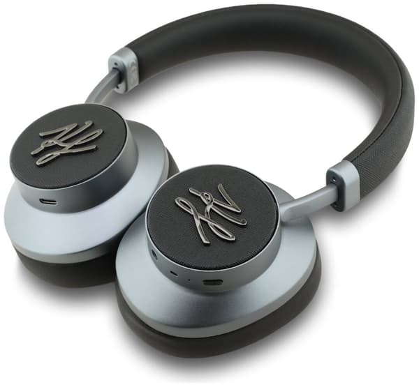 KARL LAGERFELD Grained Initials Bluetooth ANC On-Ear Hovedtelefoner Sort