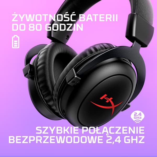 HYPERX Cloud II Core trådlösa hörlurar, Over-ear, Surroundljud