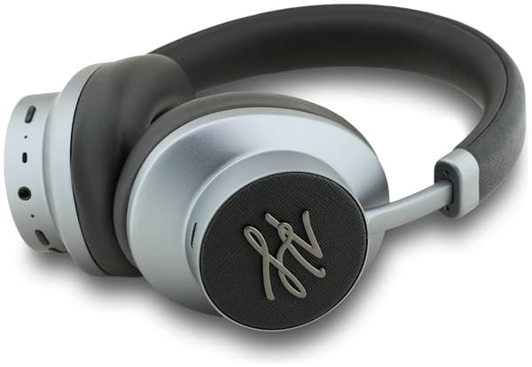 KARL LAGERFELD Grained Initials Bluetooth ANC On-Ear Hovedtelefoner Sort