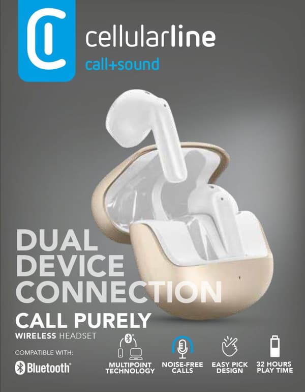 CELLULARLINE Pure In-ear hörlurar Guld