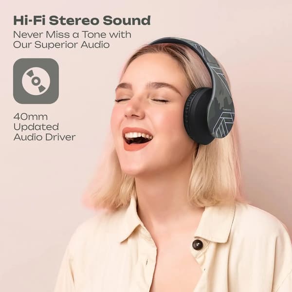 PowerLocus P2 Trådløse On-Ear Bluetooth 5.3 Hovedtelefoner Camo