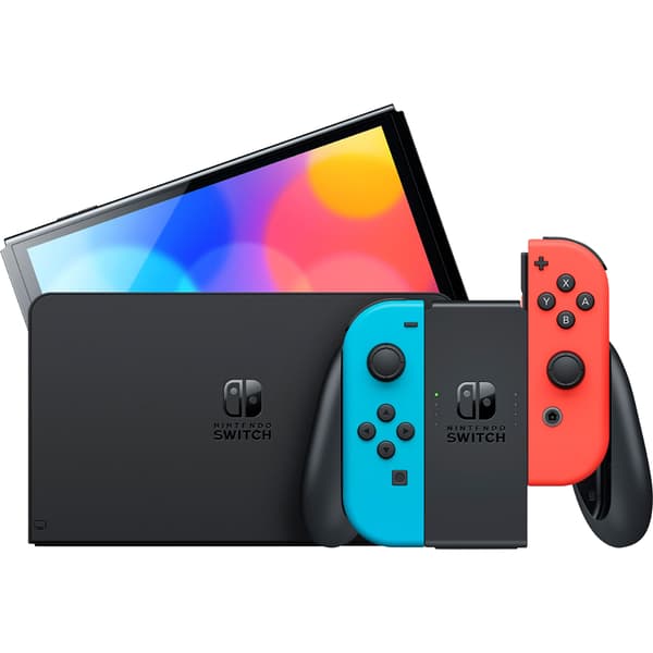 Nintendo Switch OLED -konsoli - sininen/punainen