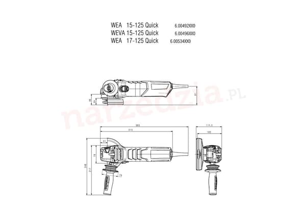 Vinkelslip Metabo WEVA 15-125 Quick