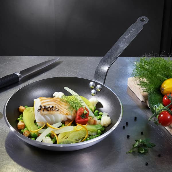 DE BUYER Choc Resto 24 cm sølv - non-stick stegepande
