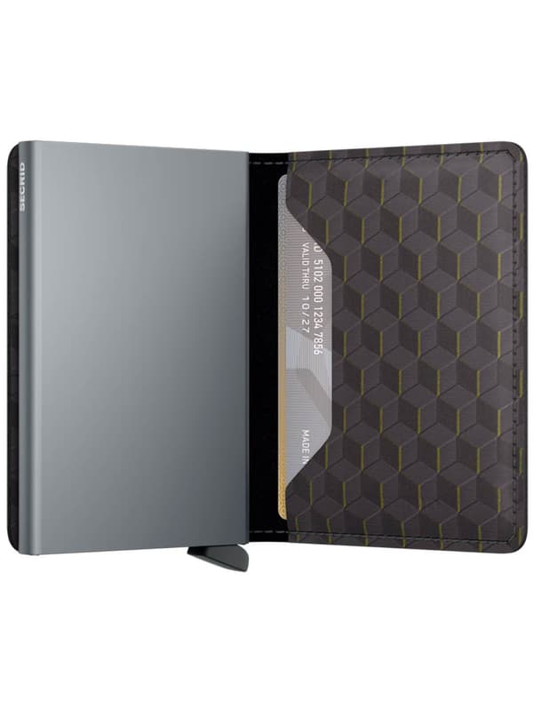 Lille RFID-pung Secrid Slimwallet Optical - grå / gul