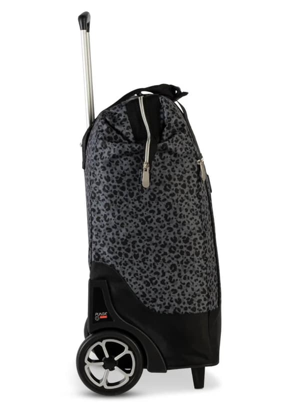 Shopper på hjul Punta Big Wheel - black leopard