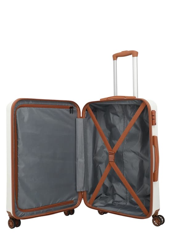 Resväska medium Travelite Bali - vit / cognac