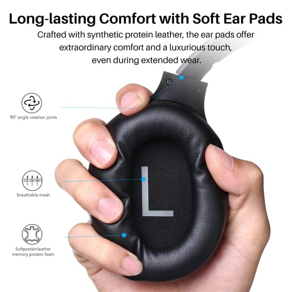 Tozo H10 Trådløse Over-Ear Hovedtelefoner Bluetooth 5.3 Sort
