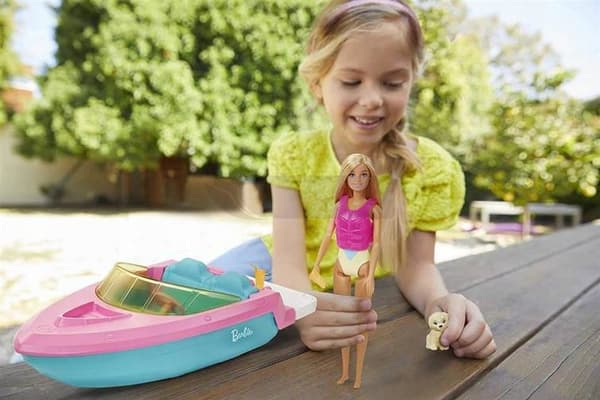 Barbie docka motorbåt och docka GRG30