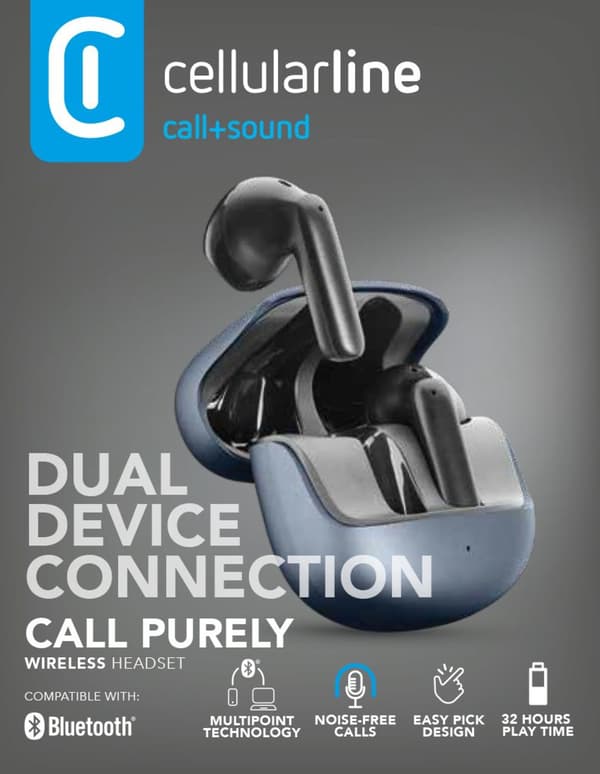 CELLULARLINE Pure In-ear hovedtelefoner Sort