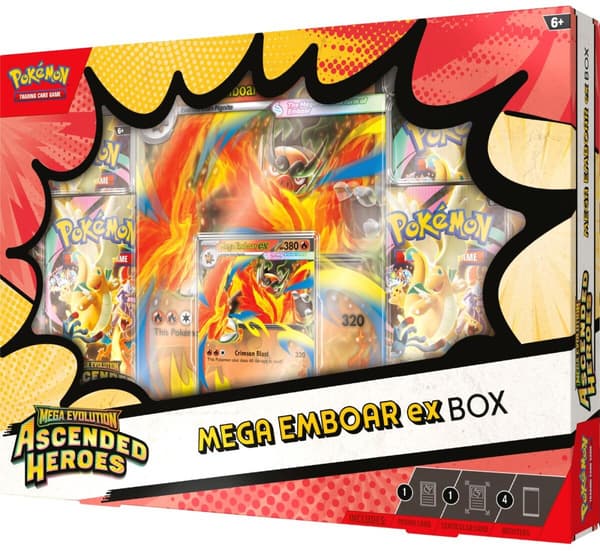 POKEMON TCG Mega Evolution Ascended Heroes Mega Emboar ex Box kortspel