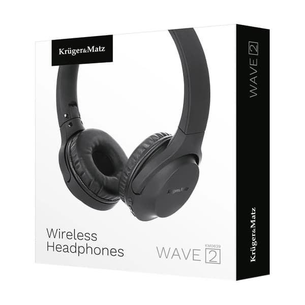 Kruger & Matz Wave 2 KM0629 Trådløse On-Ear Bluetooth 5.0 Hovedtelefoner Sort