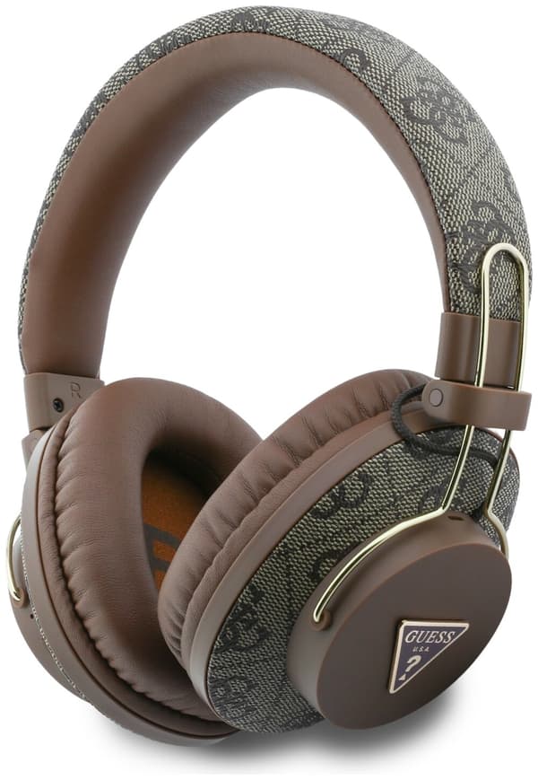 GUESS Triangle Logo Bluetooth ENC On-Ear Hovedtelefoner Brun