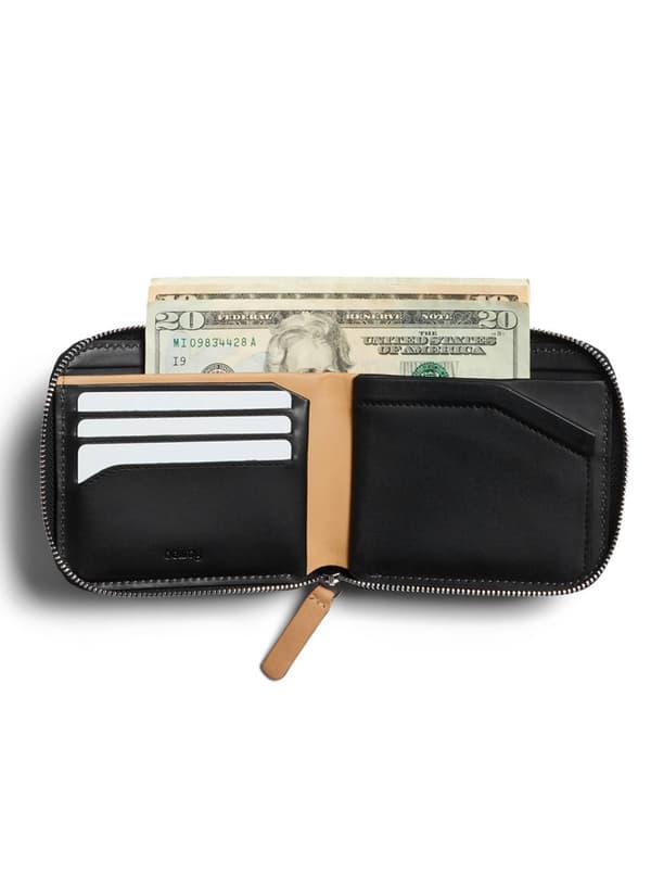 Bellroy Zip Wallet RFID läderplånbok - svart
