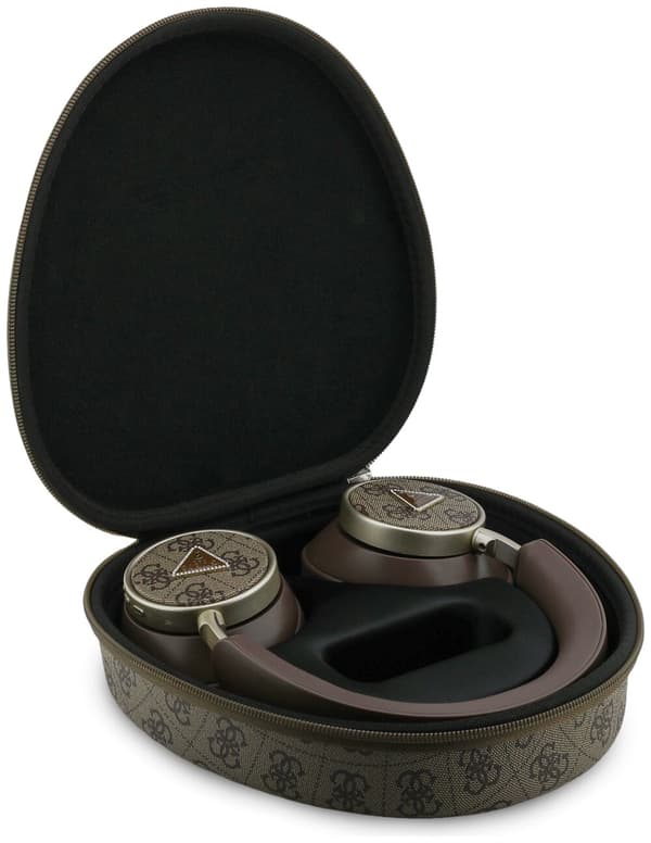 GUESS 4G Triangle Logo Bluetooth ENC Over-Ear Hörlurar Brun