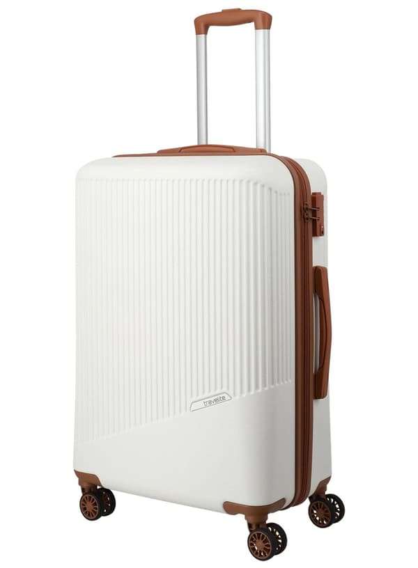 Resväska medium Travelite Bali - vit / cognac