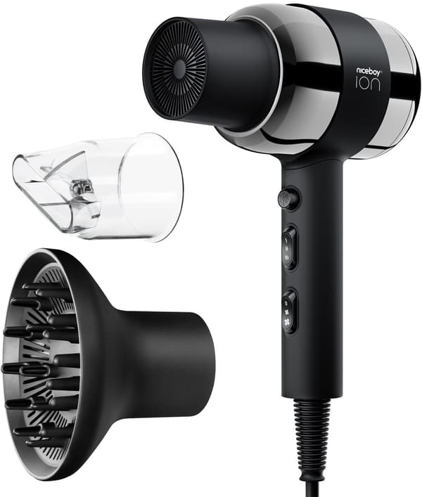 Hårtørrer NICEBOY Ion AirSonic Pro Sort 2200W