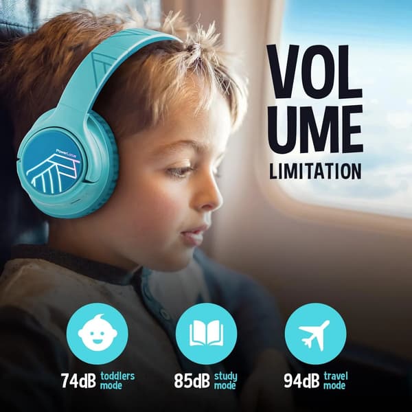 PowerLocus Bobo Trådløse On-Ear Hovedtelefoner til Børn Bluetooth 5.3 Blå