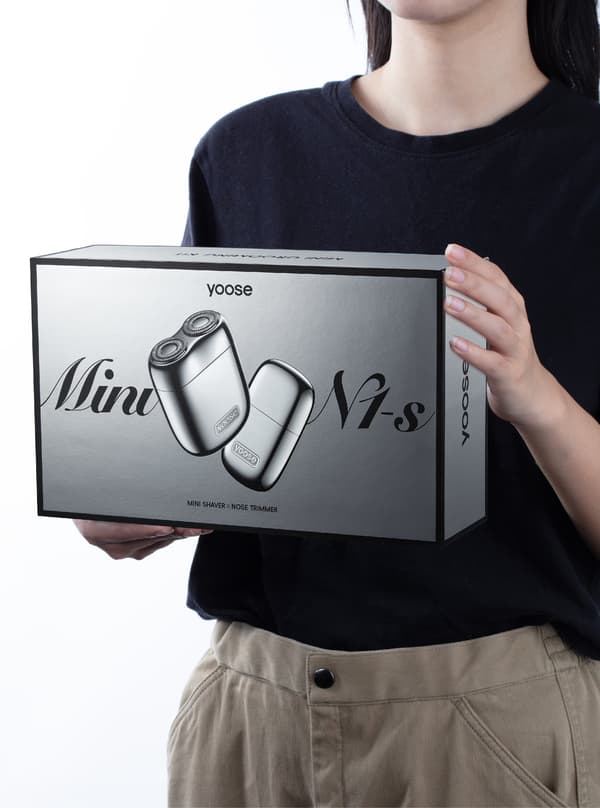 YOOSE Mini 2 Shaver Sølv + Næsetrimmer Våd og tør