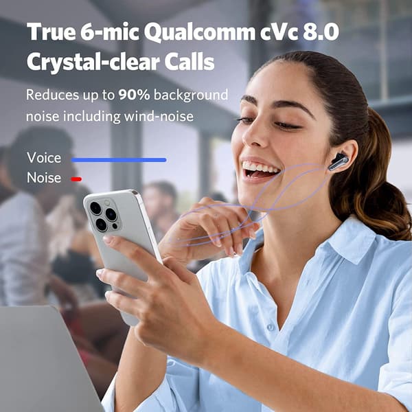 Earfun Air Pro 3 trådløse in-ear hovedtelefoner Bluetooth 5.3 Sort