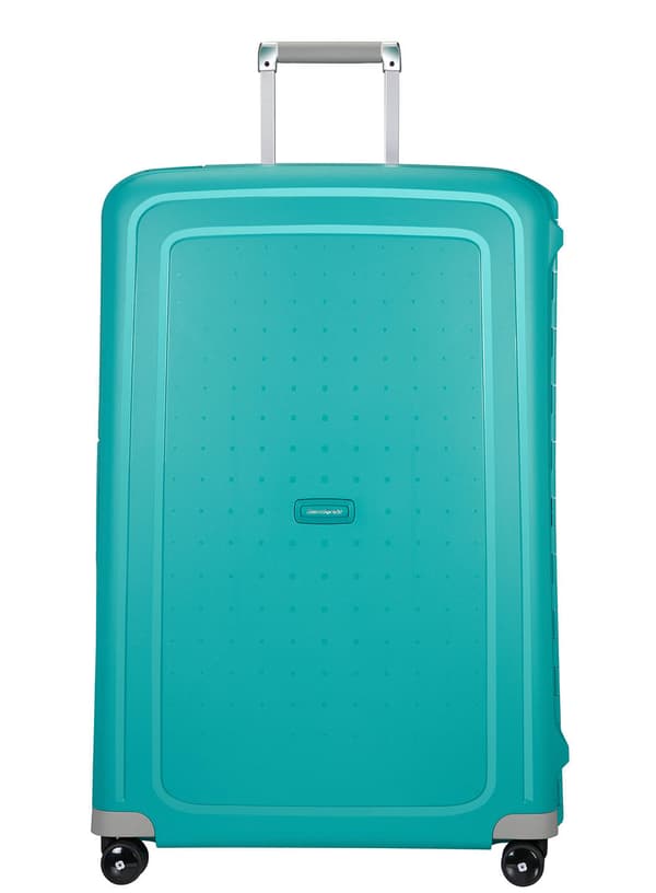 Stor XL Samsonite S'Cure kuffert 138 l - aqua blå