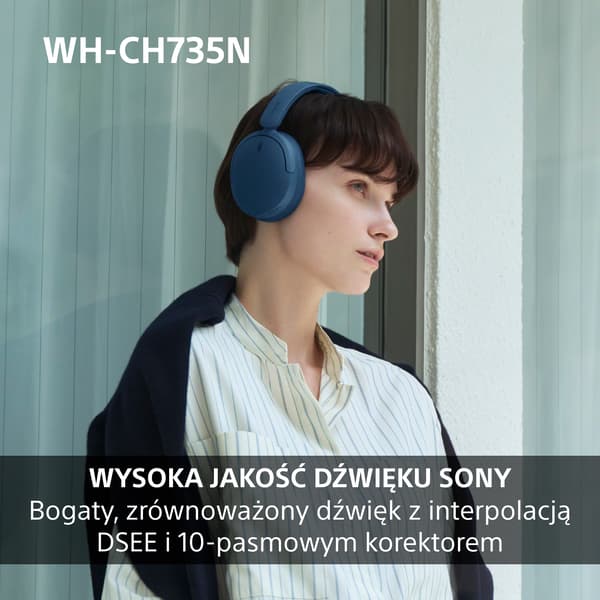 Sony WH-CH735N ANC Trådløse On-Ear Bluetooth 6.0 Hovedtelefoner Sort