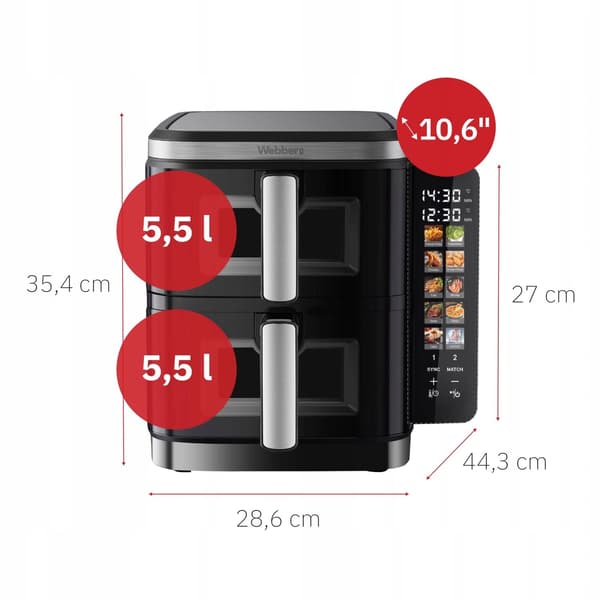 Airfryer Webber AF901 2800W 11l