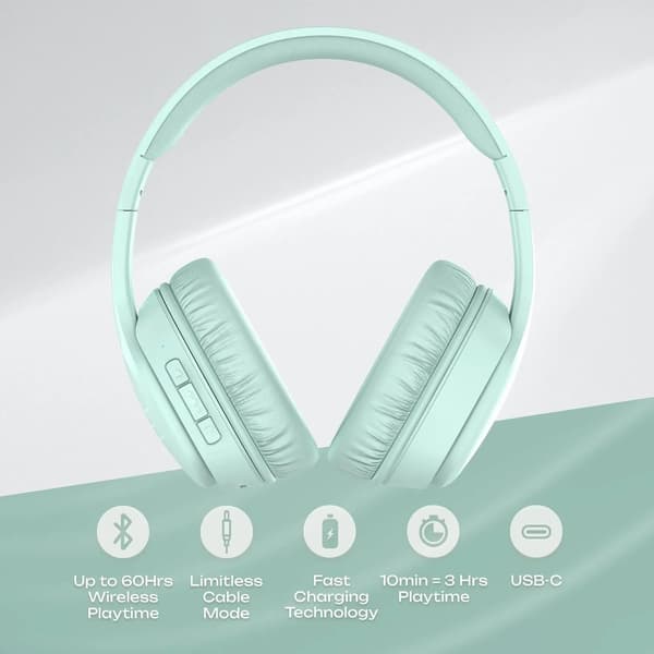 PowerLocus P7 Mint Trådløse On-Ear Bluetooth 5.3 Hovedtelefoner Mint