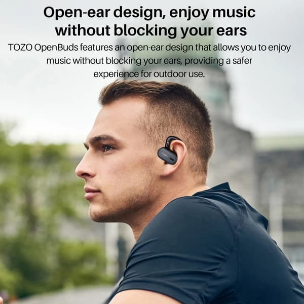 Tozo OpenBuds trådløse in-ear hovedtelefoner Bluetooth 5.3 Sort