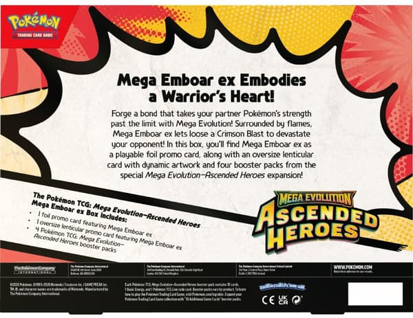 Korttipeli POKEMON TCG Mega Evolution Ascended Heroes Mega Emboar ex Box